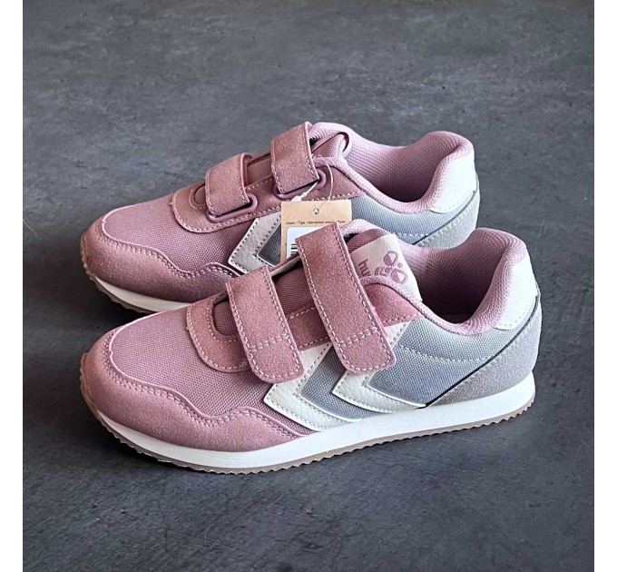 Кроссовки на липучках девочке Hummel 31 размер. Детские кроссовки сеточка