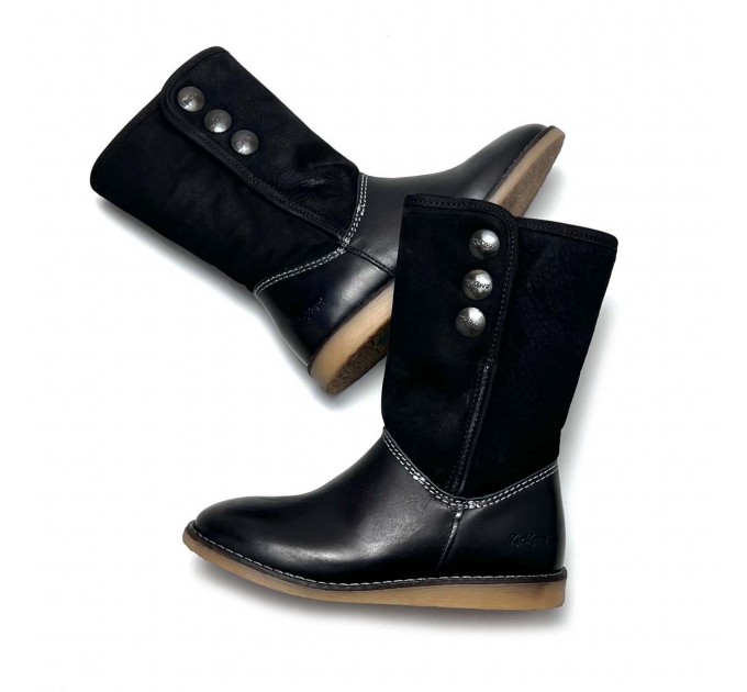 Кожаные зимние сапожки девочке KicKers р 29